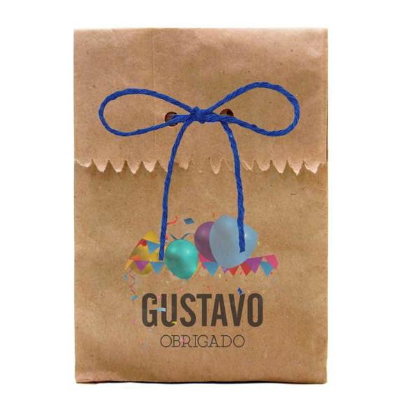 FESTAS - SAQUINHO PAPEL PERSONALIZADO. C/ FURO E CORDÃO