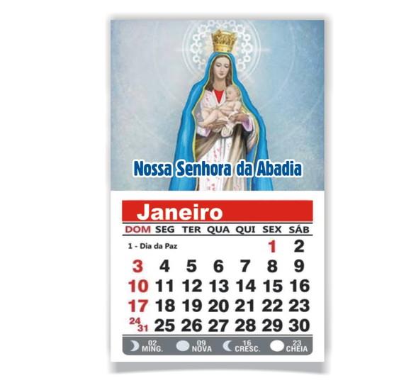 ÍMÃ DE GELADEIRA C/ CALENDÁRIO NOSSA SENHORA DA ABADIA