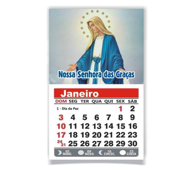 Ímã de Geladeira c/ Calendário Nossa Senhora das Graças