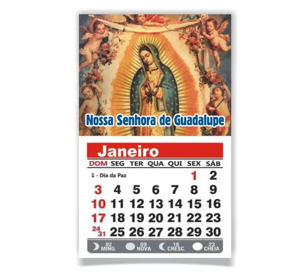 ÍMÃ DE GELADEIRA C/ CALENDÁRIO NOSSA SENHORA DE GUADALUPE