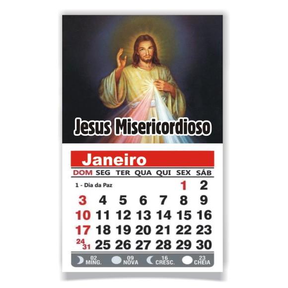 ÍMÃ DE GELADEIRA C/ CALENDÁRIO JESUS MISERICORDIOSO