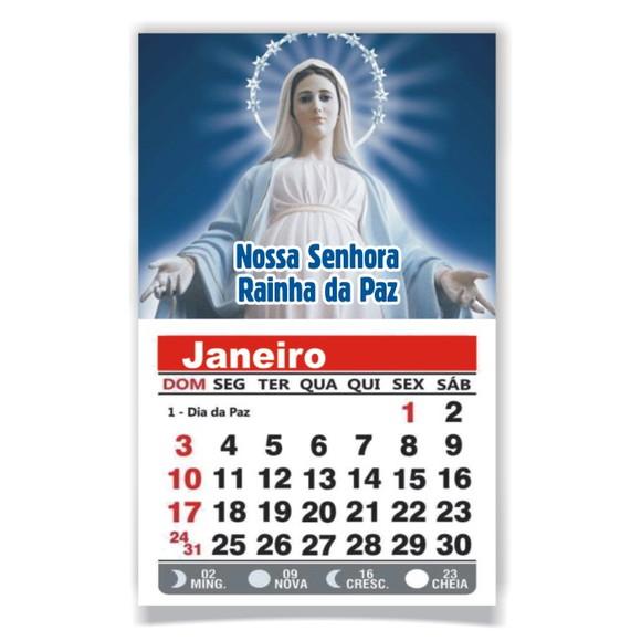 ÍMÃ DE GELADEIRA C/ CALENDÁRIO NOSSA SENHORA RAINHA DA PAZ