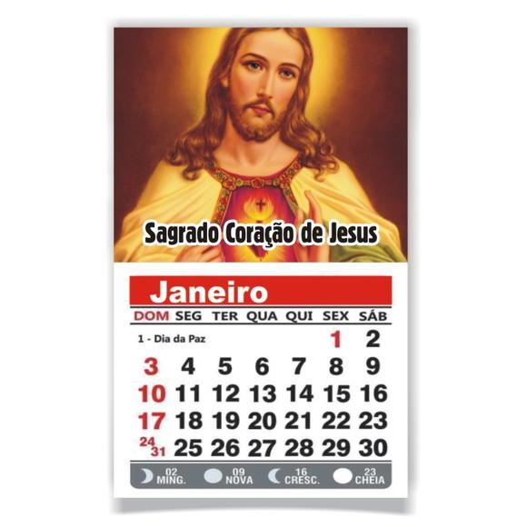 Ímã de Geladeira c/ Calendário Sagrado Coração de Jesus