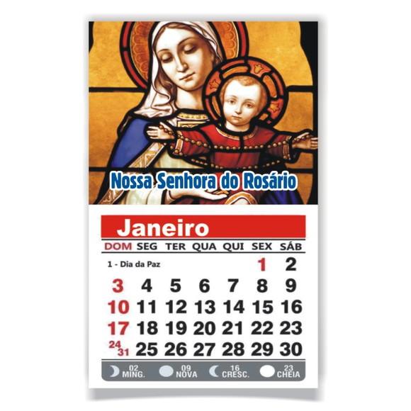 ÍMÃ DE GELADEIRA C/ CALENDÁRIO NOSSA SENHORA DO ROSÁRIO
