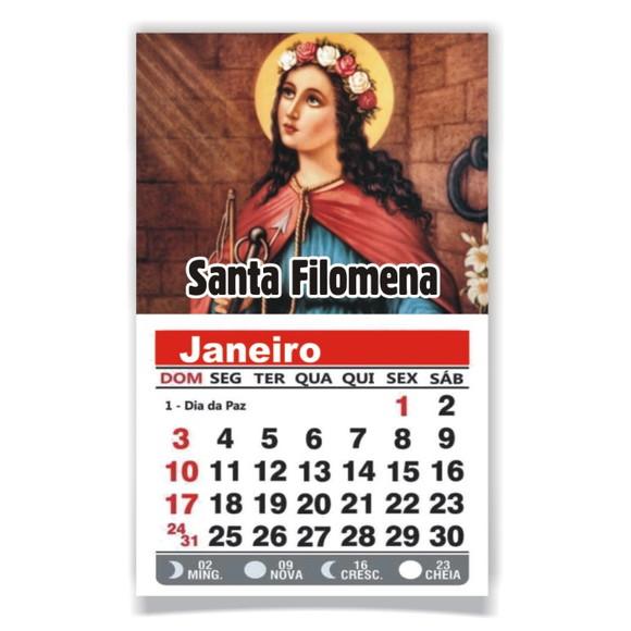 ÍMÃ DE GELADEIRA C/ CALENDÁRIO SANTA FILOMENA