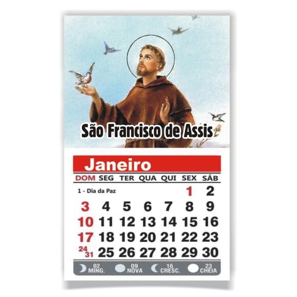 ÍMÃ DE GELADEIRA C/ CALENDÁRIO SÃO FRANCISCO DE ASSIS