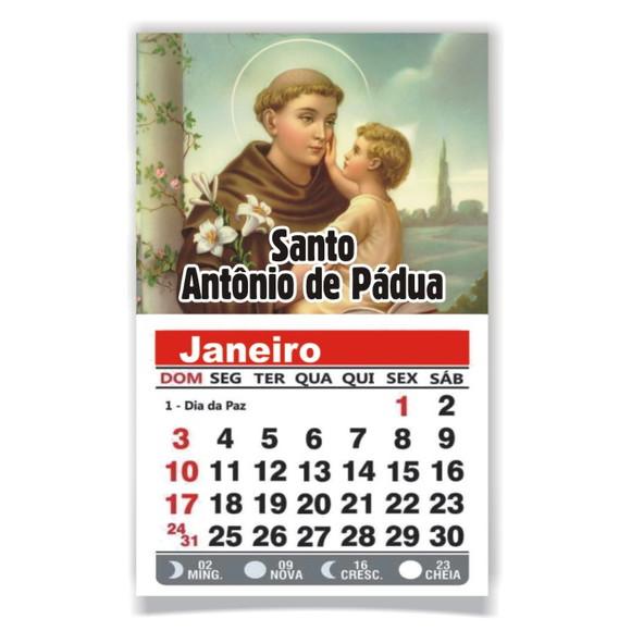 ÍMÃ DE GELADEIRA C/ CALENDÁRIO SANTO ANTÔNIO DE PÁDUA