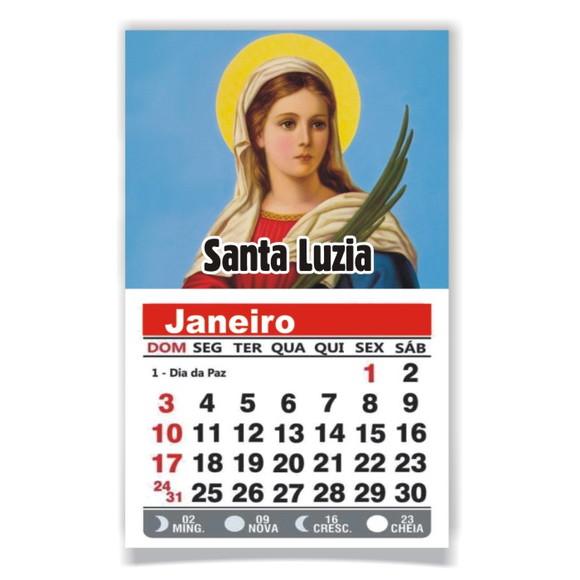 Ímã de Geladeira c/ Calendário Santa Luzia