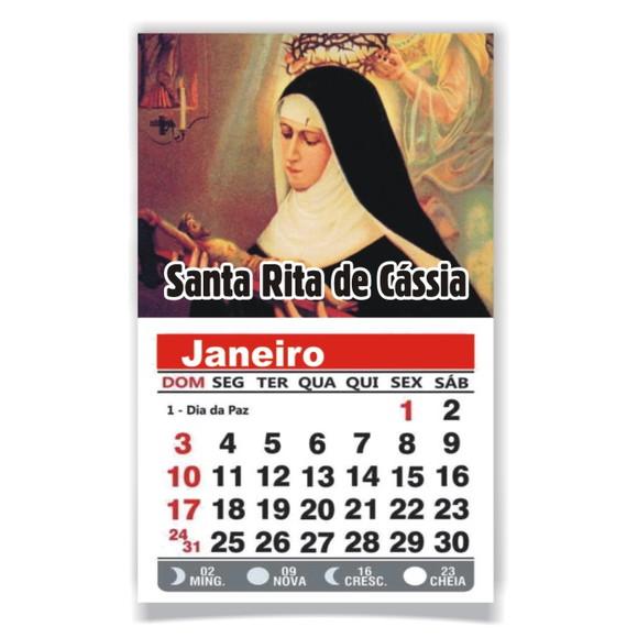 ÍMÃ DE GELADEIRA C/ CALENDÁRIO SANTA RITA DE CÁSSIA