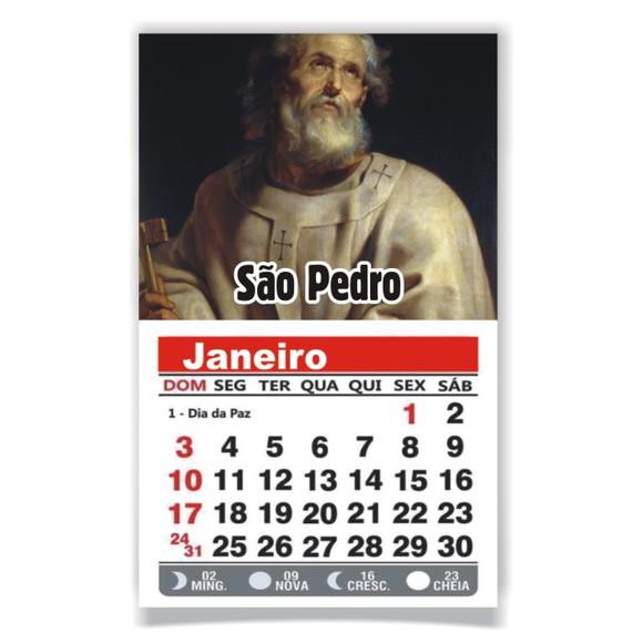 ÍMÃ DE GELADEIRA C/ CALENDÁRIO SÃO PEDRO