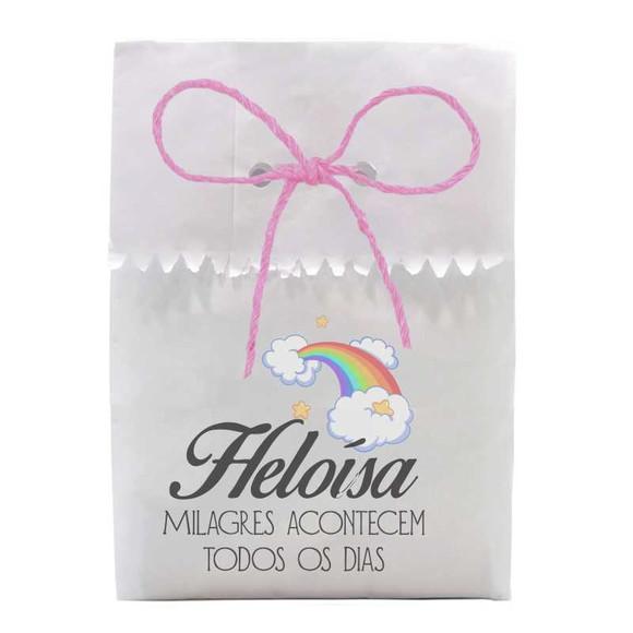 INFANTIL - SAQUINHO PAPEL PERSONALIZADO. C/ FURO E CORDÃO