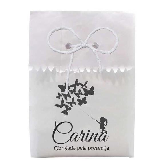 INFANTIL - SAQUINHO PAPEL PERSONALIZADO. C/ FURO E CORDÃO