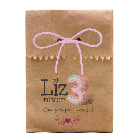 INFANTIL - SAQUINHO PAPEL PERSONALIZADO. C/ FURO E CORDÃO
