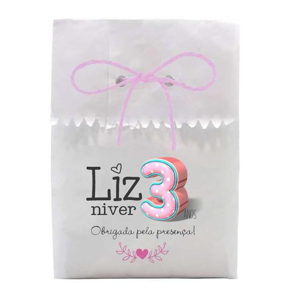 INFANTIL - SAQUINHO PAPEL PERSONALIZADO. C/ FURO E CORDÃO