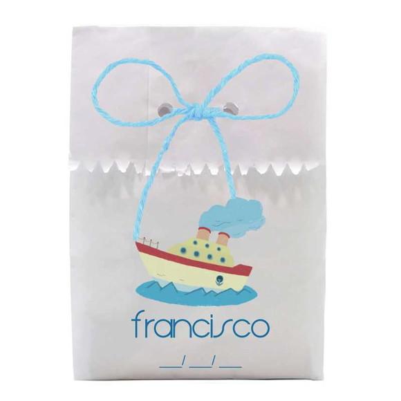 INFANTIL - SAQUINHO PAPEL PERSONALIZADO. C/ FURO E CORDÃO