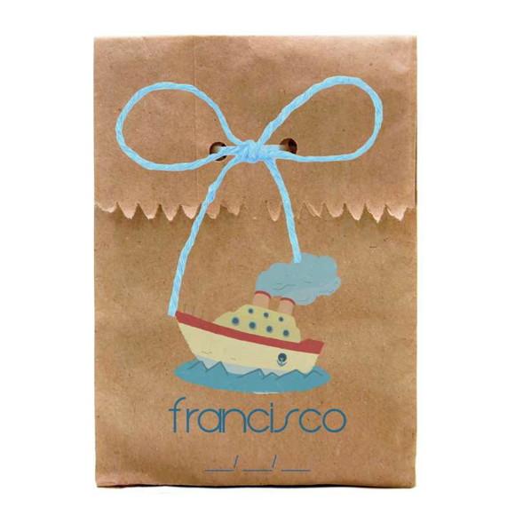 INFANTIL - SAQUINHO PAPEL PERSONALIZADO. C/ FURO E CORDÃO