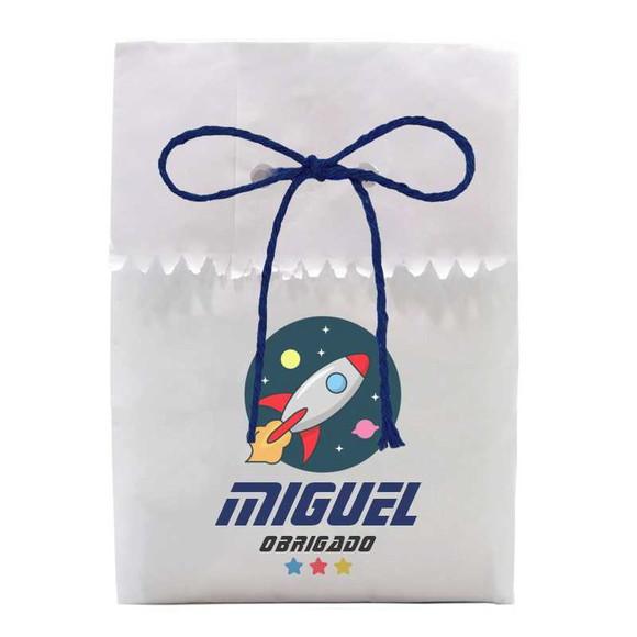 INFANTIL - SAQUINHO PAPEL PERSONALIZADO. C/ FURO E CORDÃO