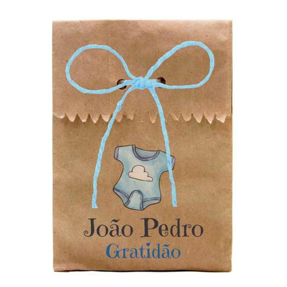 INFANTIL - SAQUINHO PAPEL PERSONALIZADO. C/ FURO E CORDÃO