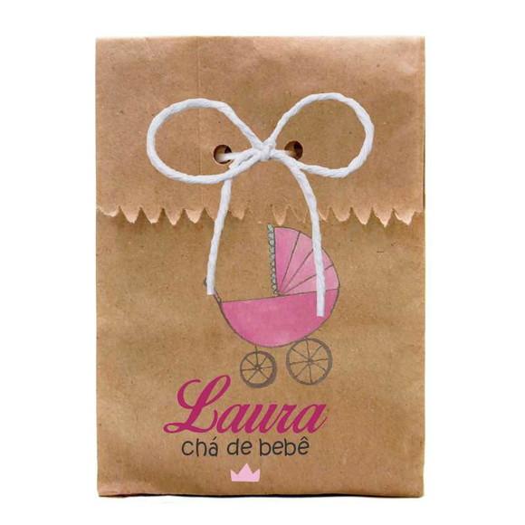 INFANTIL - SAQUINHO PAPEL PERSONALIZADO. C/ FURO E CORDÃO