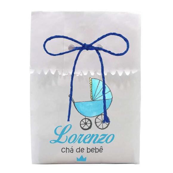 INFANTIL - SAQUINHO PAPEL PERSONALIZADO. C/ FURO E CORDÃO