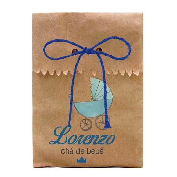 INFANTIL - SAQUINHO PAPEL PERSONALIZADO. C/ FURO E CORDÃO
