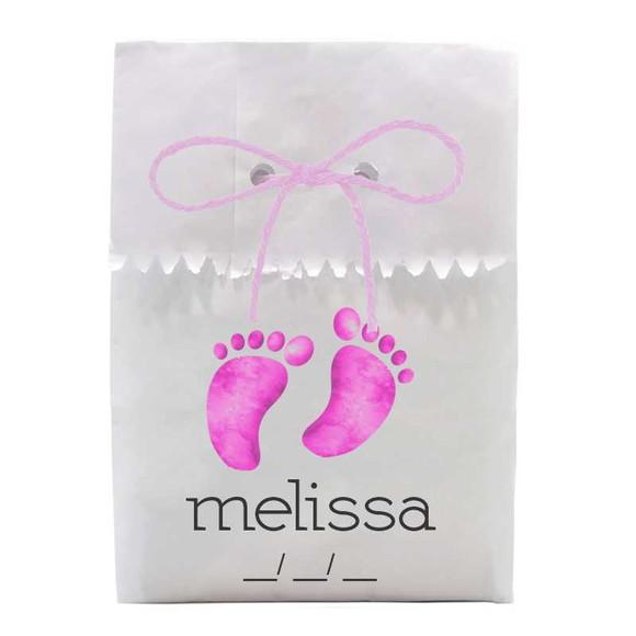 INFANTIL - SAQUINHO PAPEL PERSONALIZADO. C/ FURO E CORDÃO