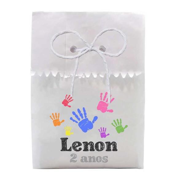 INFANTIL - SAQUINHO PAPEL PERSONALIZADO. C/ FURO E CORDÃO
