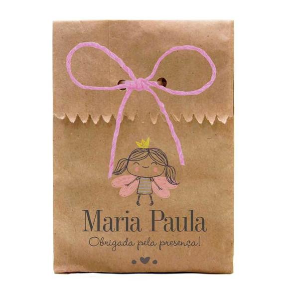 INFANTIL - SAQUINHO PAPEL PERSONALIZADO. C/ FURO E CORDÃO
