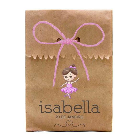 INFANTIL - SAQUINHO PAPEL PERSONALIZADO. C/ FURO E CORDÃO
