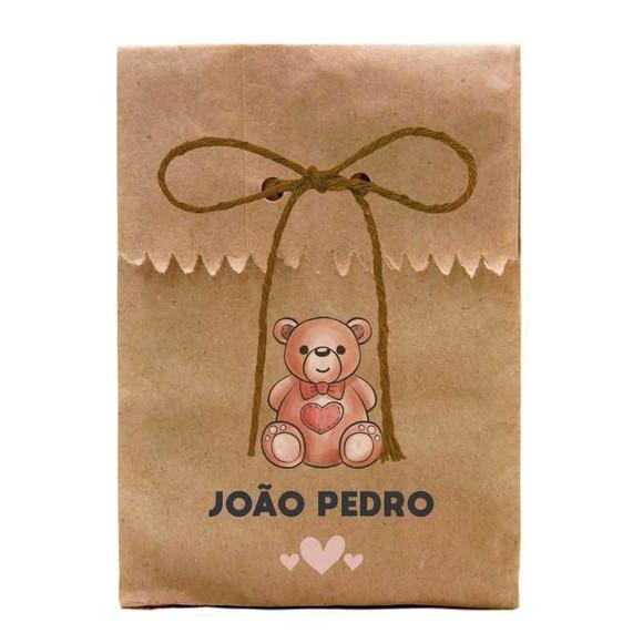 INFANTIL - SAQUINHO PAPEL PERSONALIZADO. C/ FURO E CORDÃO