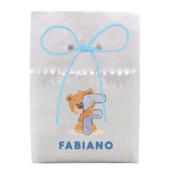 INFANTIL - SAQUINHO PAPEL PERSONALIZADO. C/ FURO E CORDÃO