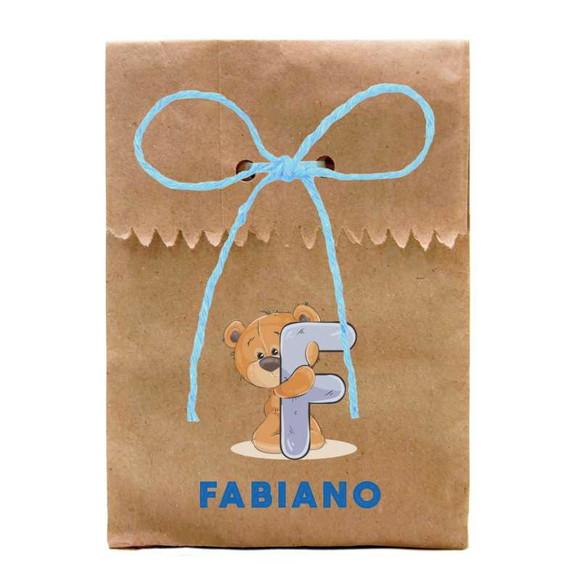 INFANTIL - SAQUINHO PAPEL PERSONALIZADO. C/ FURO E CORDÃO
