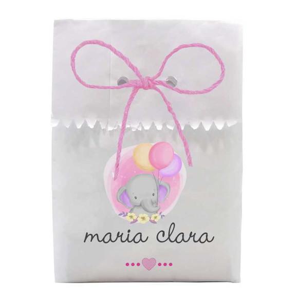 INFANTIL - SAQUINHO PAPEL PERSONALIZADO. C/ FURO E CORDÃO