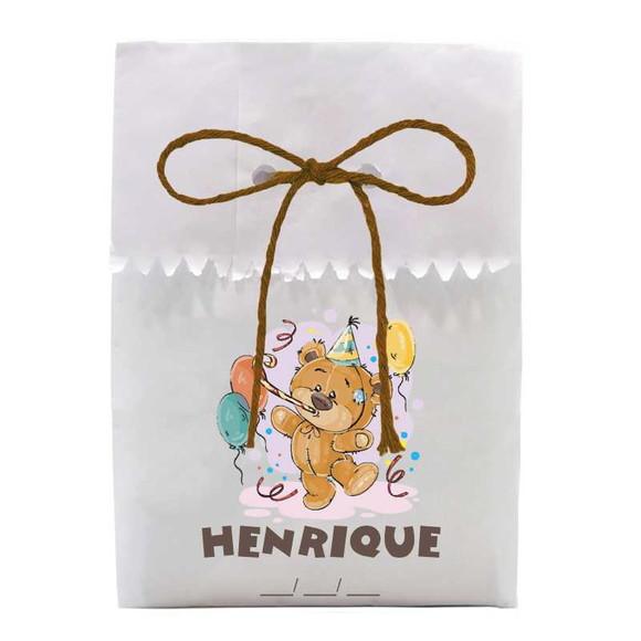 INFANTIL - SAQUINHO PAPEL PERSONALIZADO. C/ FURO E CORDÃO