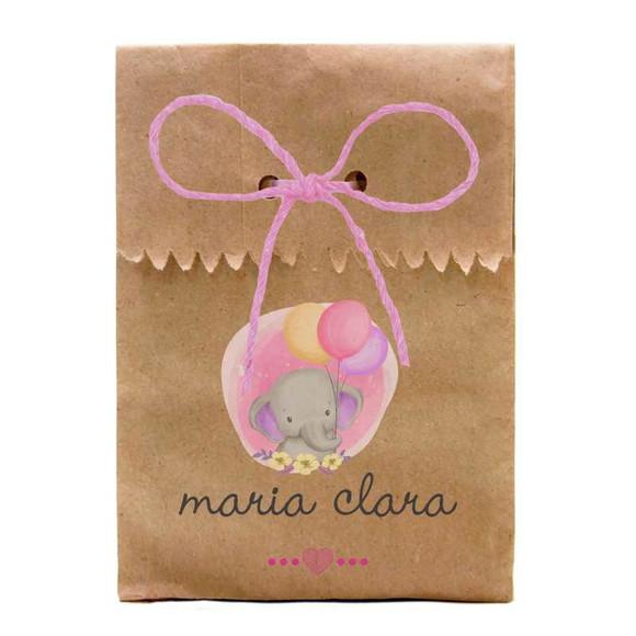 INFANTIL - SAQUINHO PAPEL PERSONALIZADO. C/ FURO E CORDÃO
