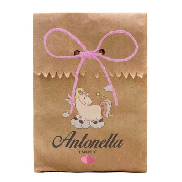 INFANTIL - SAQUINHO PAPEL PERSONALIZADO. C/ FURO E CORDÃO