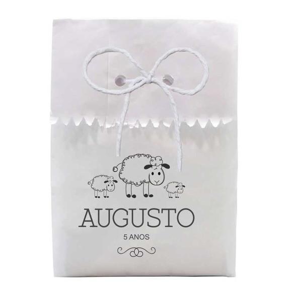 INFANTIL - SAQUINHO PAPEL PERSONALIZADO. C/ FURO E CORDÃO