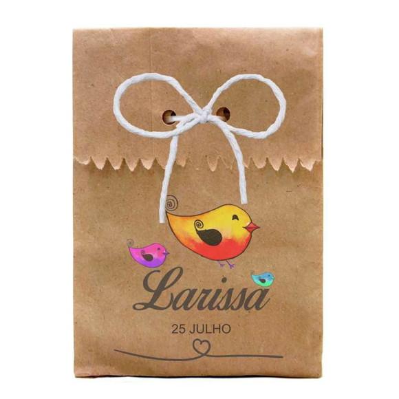 INFANTIL - SAQUINHO PAPEL PERSONALIZADO. C/ FURO E CORDÃO