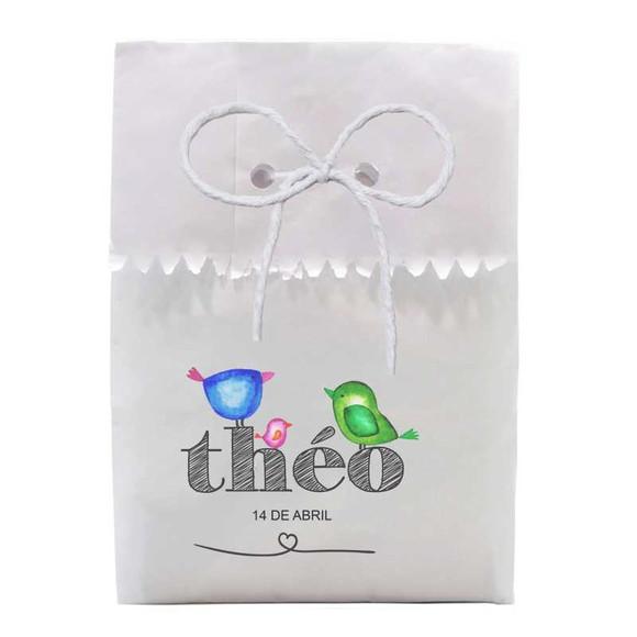 INFANTIL - SAQUINHO PAPEL PERSONALIZADO. C/ FURO E CORDÃO