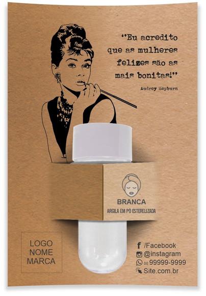 Kit Argila Facial Personalizado, Audrey. Cor Branca.
