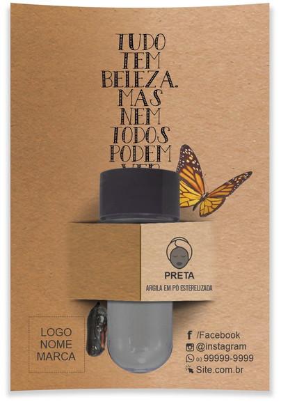 Kit Argila Facial Personalizado, Casulo. Cor Preta.