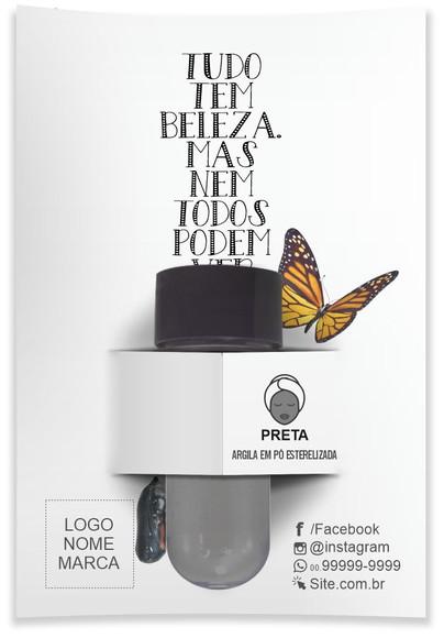 Kit Argila Facial Personalizado, Casulo. Cor Preta.