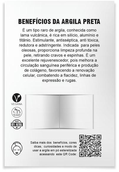 Kit Argila Facial Personalizado, Casulo. Cor Preta.