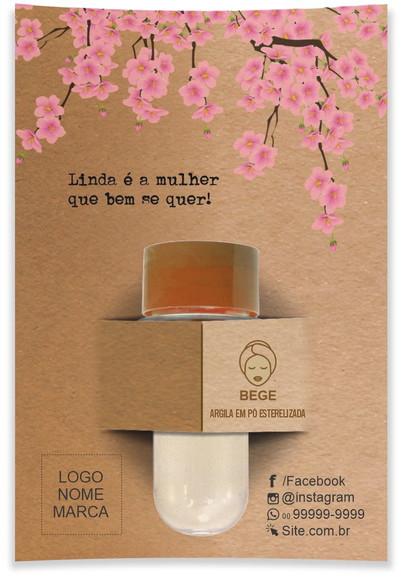 Kit Argila Facial Personalizado, Cerejeira. Cor Bege.