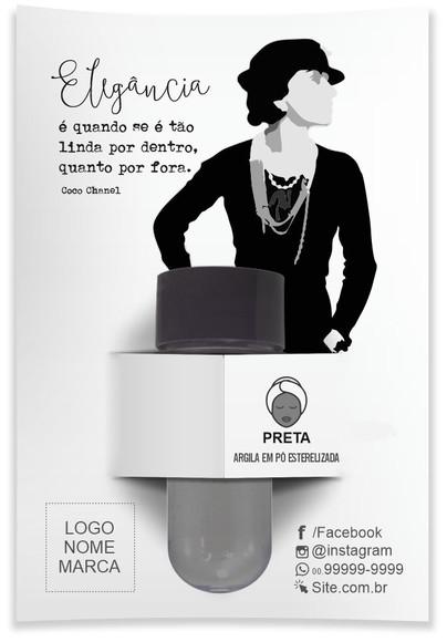 Kit Argila Facial Personalizado, Elegância. Cor Preta.