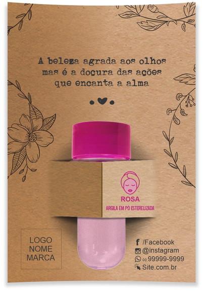 Kit Argila Facial Personalizado, Floral. Cor Rosa.