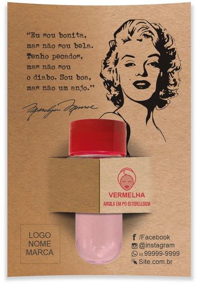 Kit Argila Facial Personalizado, Marilyn. Cor Vermelha.
