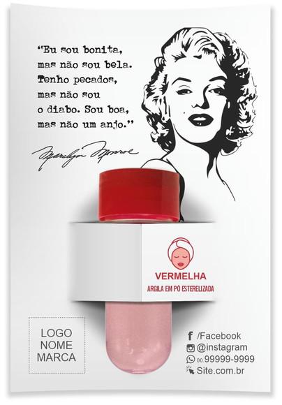 Kit Argila Facial Personalizado, Marilyn. Cor Vermelha.