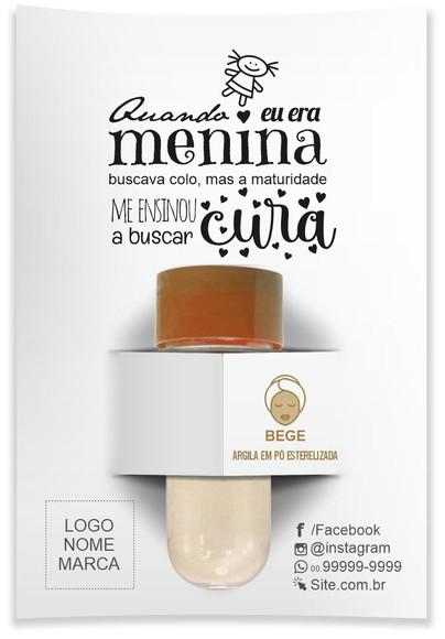 Kit argila facial personalizado, Menina. Cor bege.