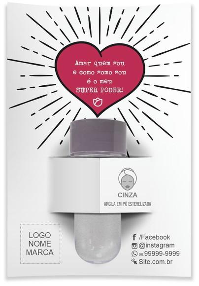 Kit Argila Facial Personalizado, Poder. Cor Cinza.